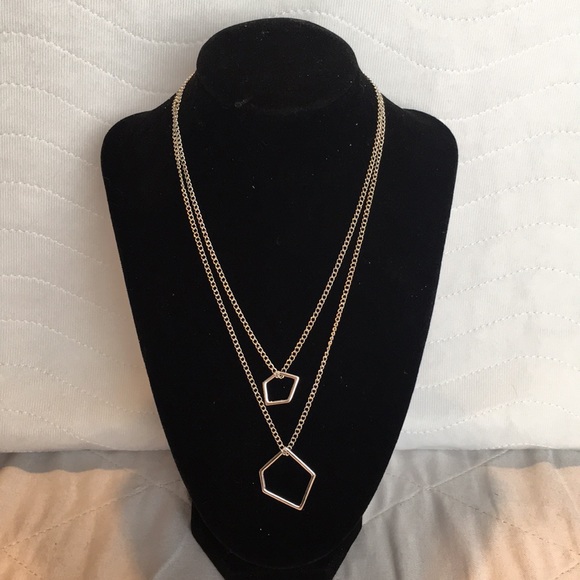 T&J Designs Jewelry - Asymmetrical Silver Tone Double Layer Necklace
